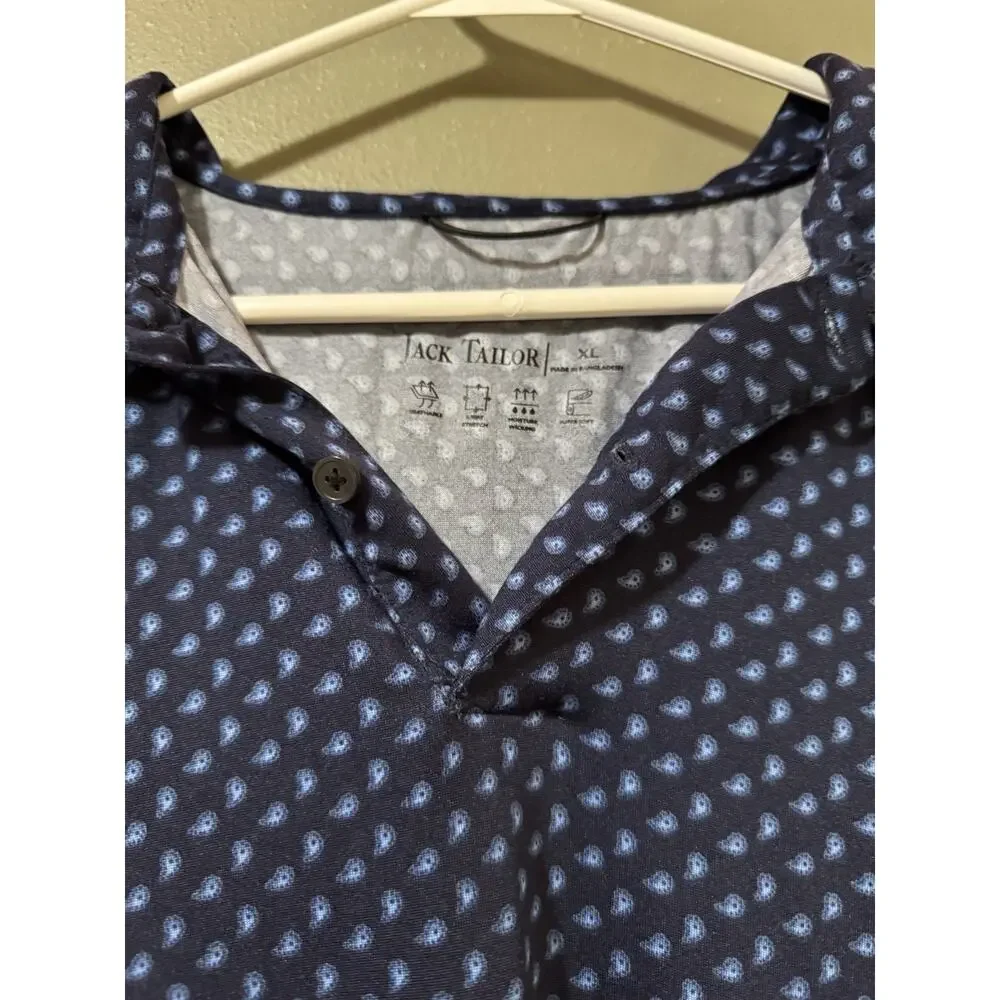 Jack Tailor Men‎ XL Short Sleeve Polo Shirt Stretch Moisture Wicking Breathable